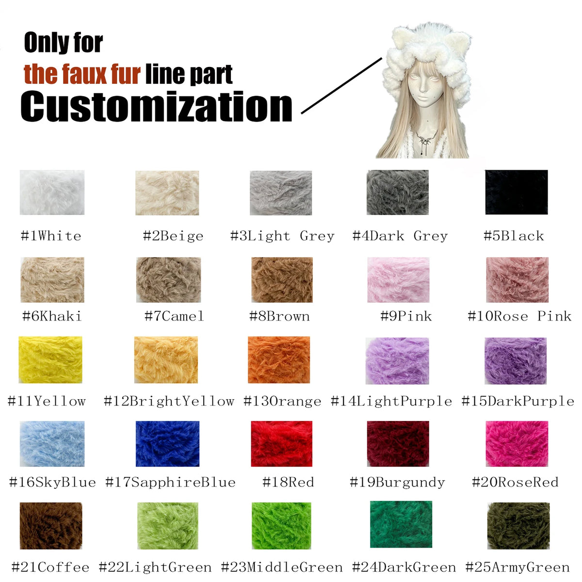 Handmade Custom Crochet White Cat Ear Ruffle Hat Women Soft Fuzzy Knitted Beanie Girls Fairycore Kawaii Winter Warm Hood Hat
