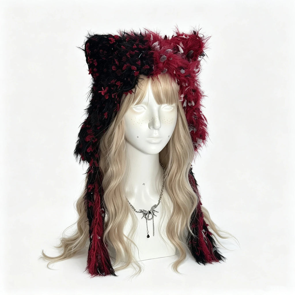 Knotwild Red Black Cat Ear Beanie – view 3