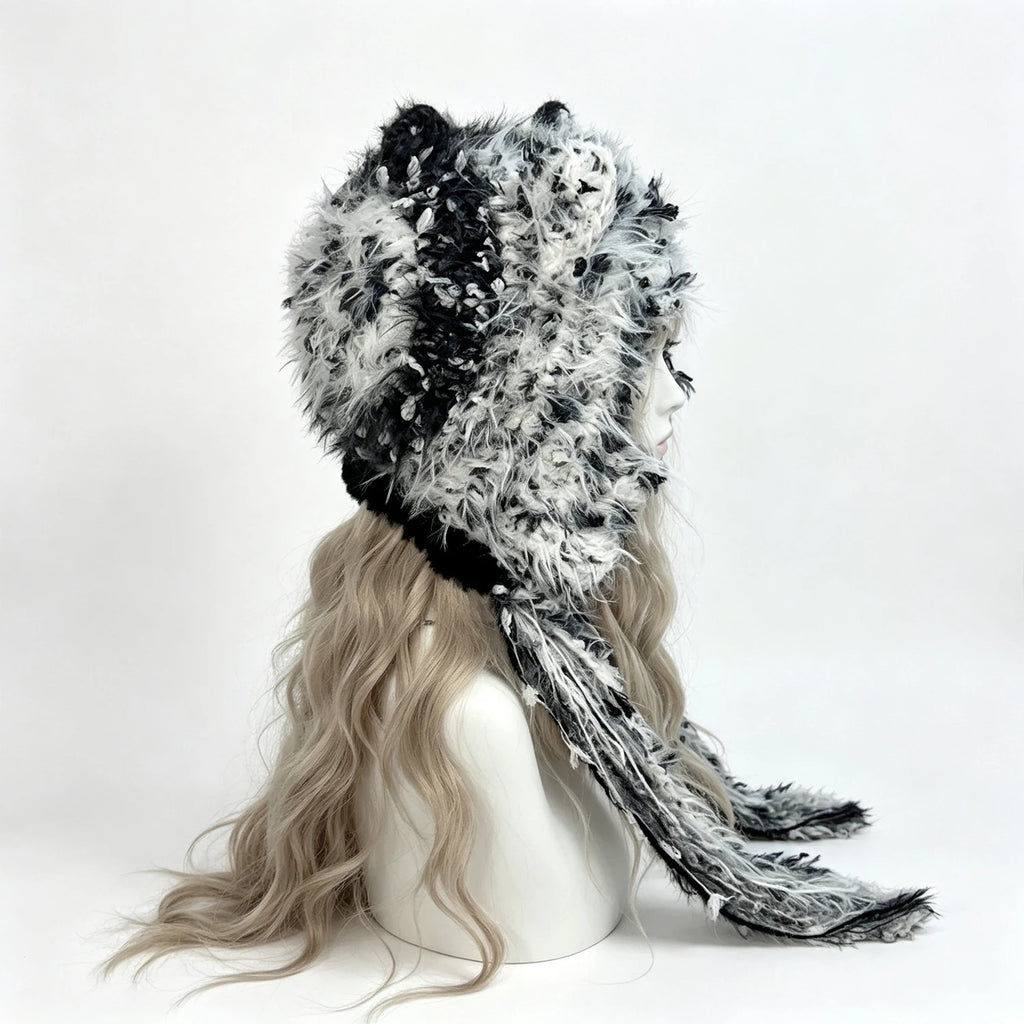 Knotwild Black Grey Color-Block Cat Ear Hood – view 5