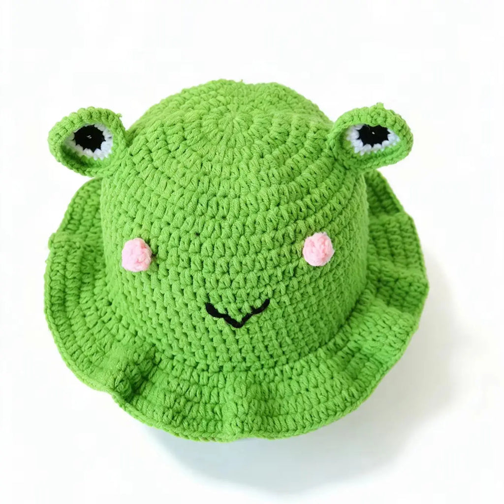Knotwild cartoon frog hand-crocheted knit fisherman hat