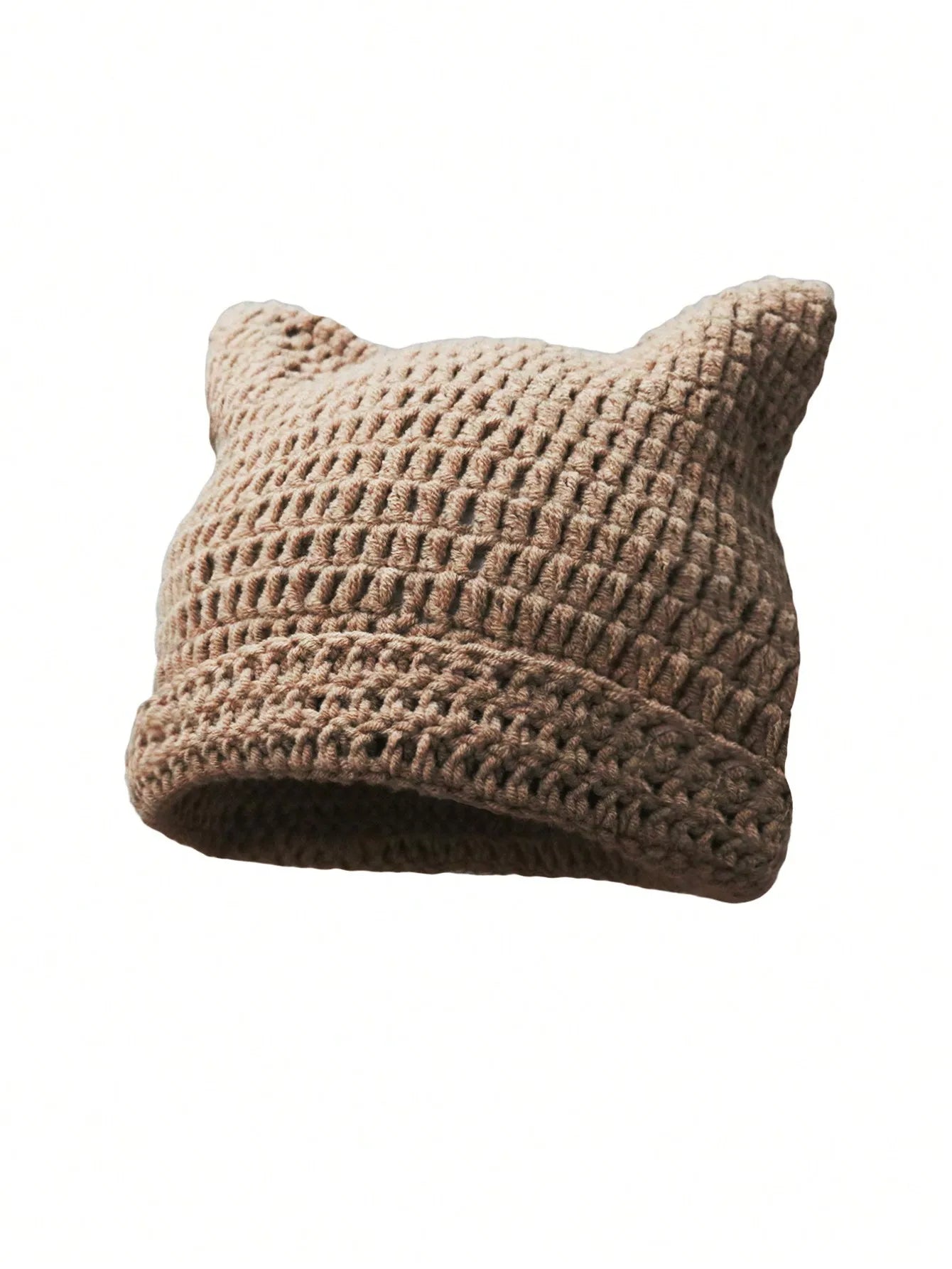 Knotwild warm cat ear striped punk Y2K crochet bucket hat