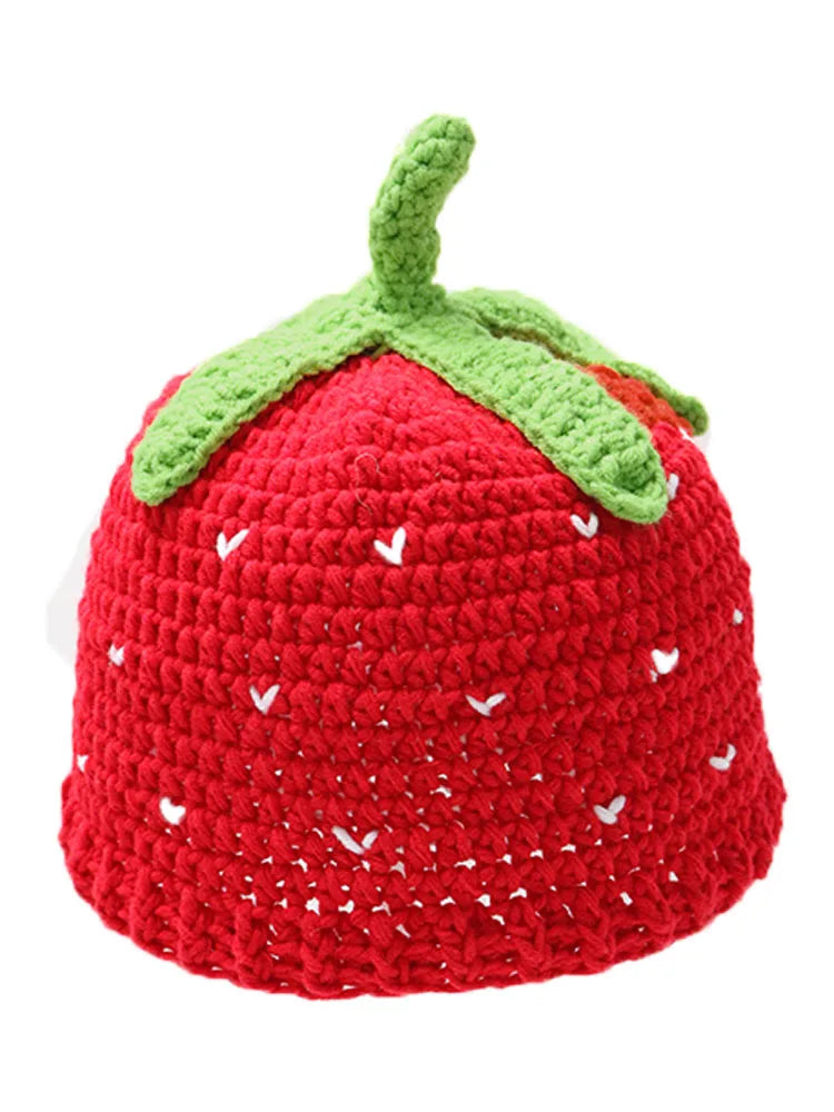 Knotwild red strawberry bohemian crochet fisherman hat