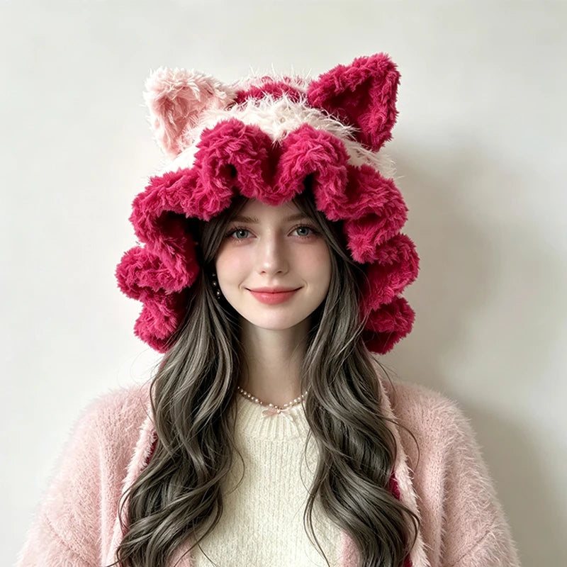 Knotwild Purple Pink Cat Ear Hat
