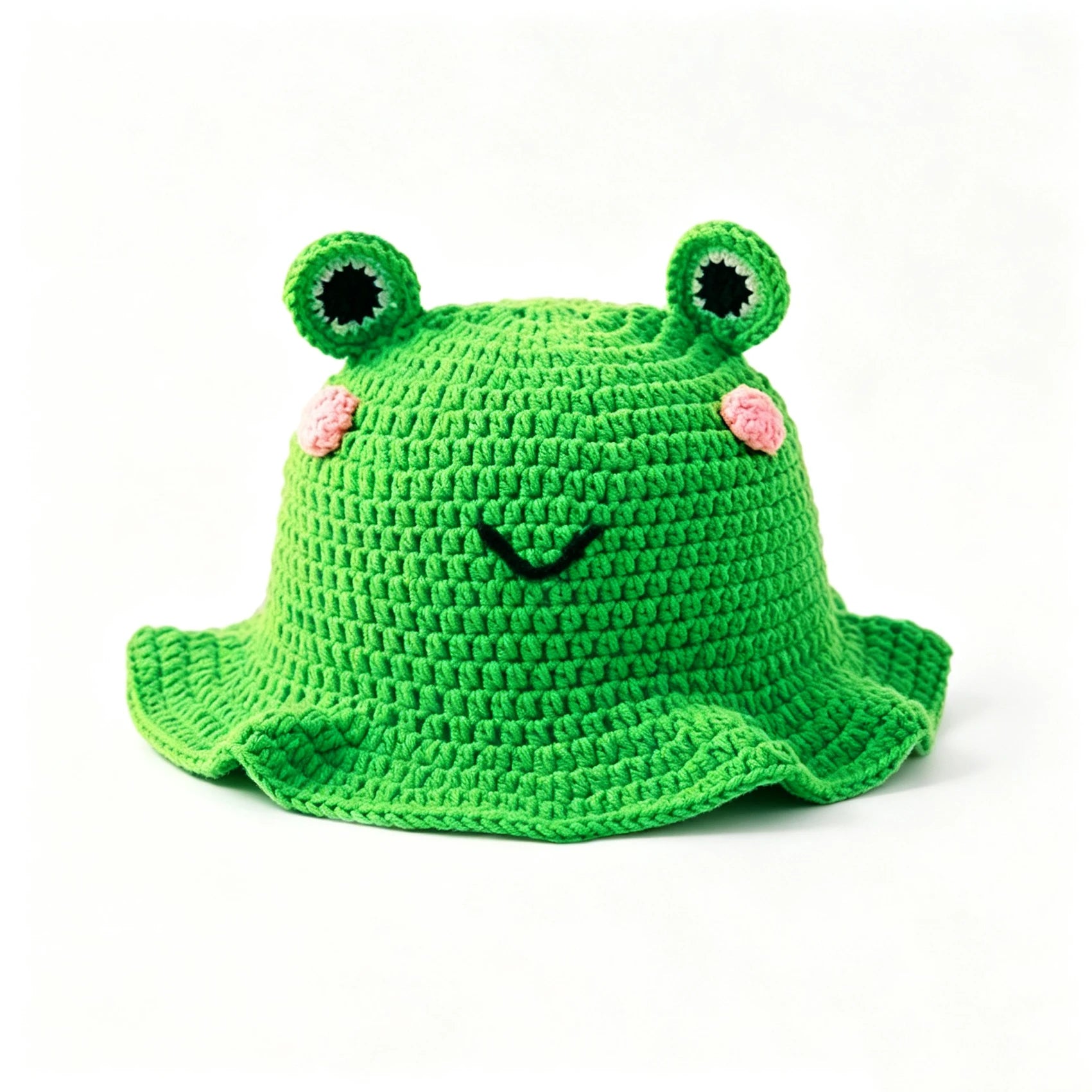 Knotwild cartoon frog hand-crocheted knit fisherman hat
