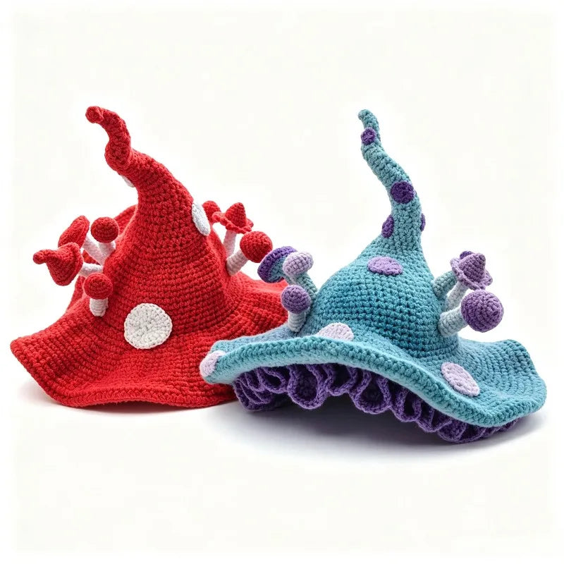Knotwild Red Blue Mushroom Hat – view 3