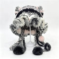 Knotwild Black Pink Ruffle Cat Ear Beanie