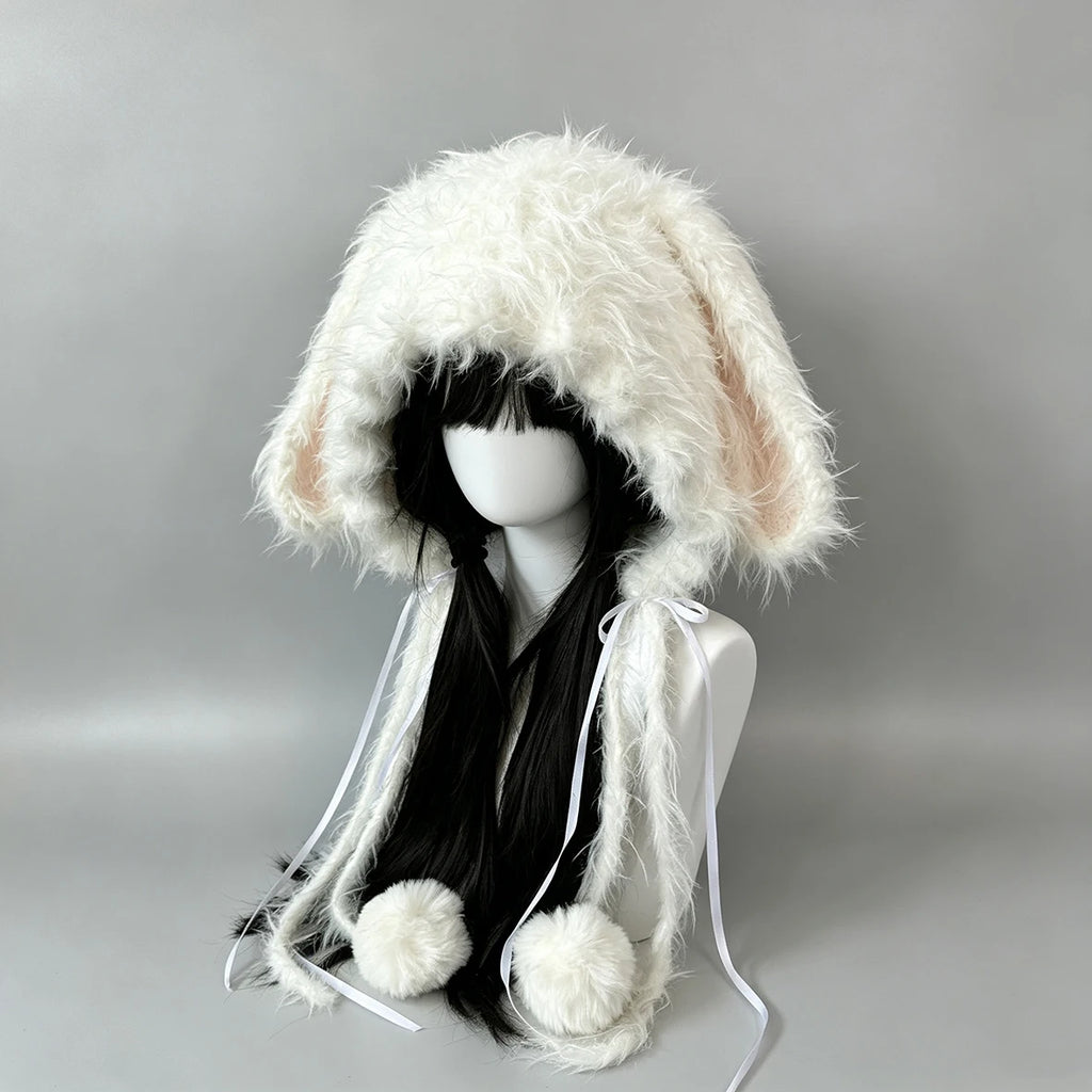Knotwild White Black Bunny Ear Hood