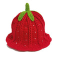 Knotwild hand-crocheted persimmon-colored ruffled bucket hat