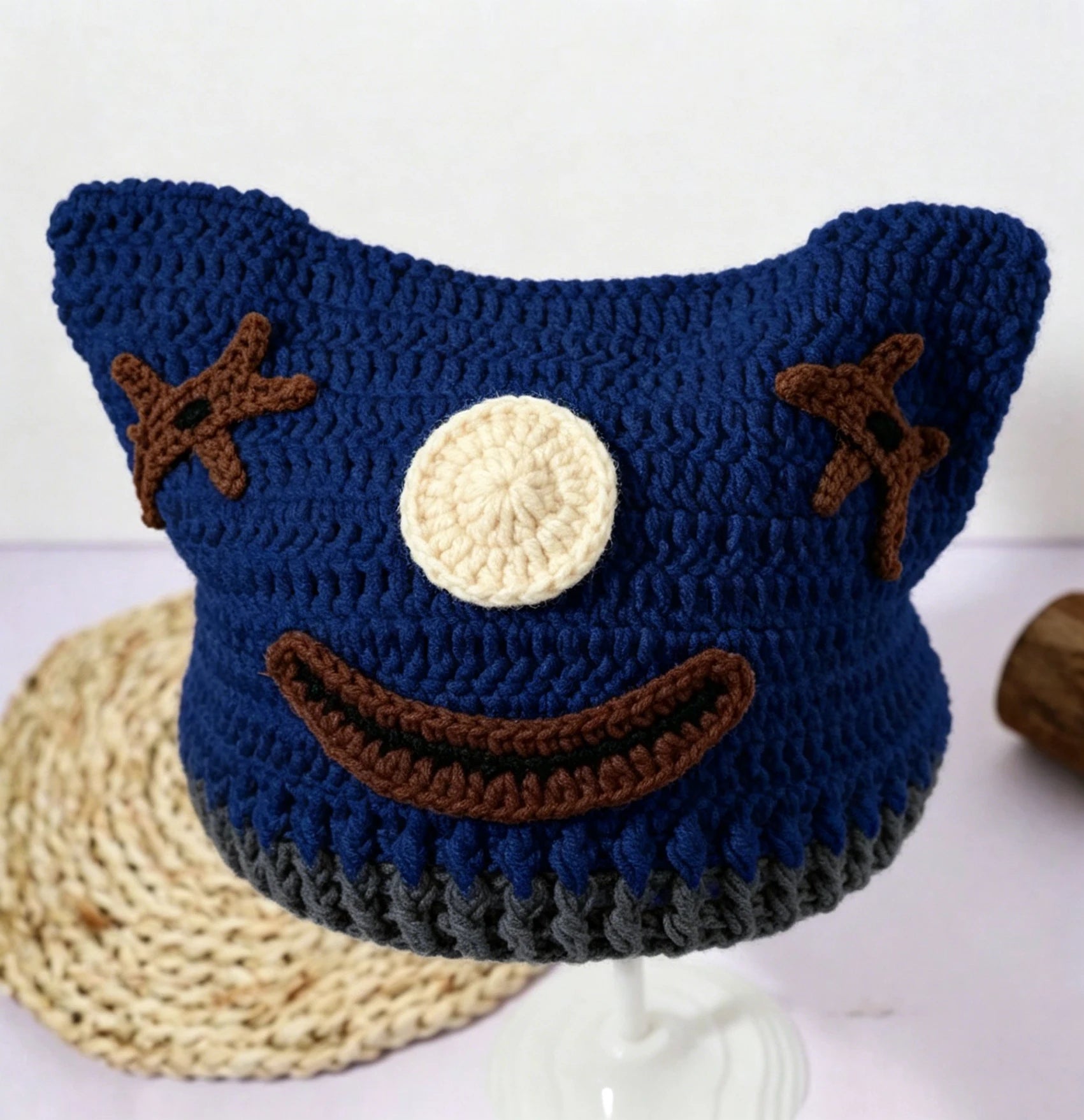 Knotwild handmade crochet clown knit yarn hat for party