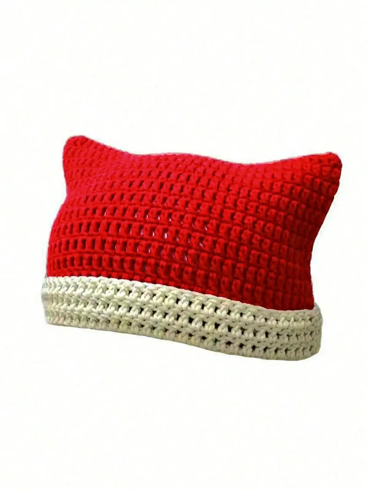Knotwild warm cat ear striped punk Y2K crochet bucket hat