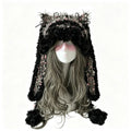 Knotwild Black Floral Bunny Ear Hat