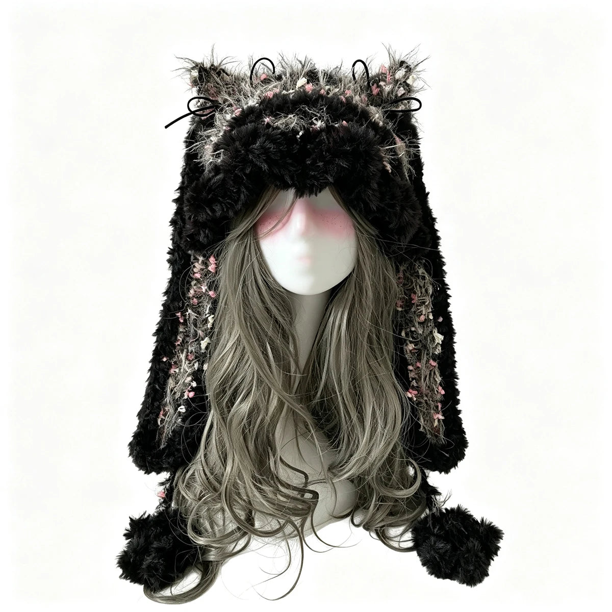 Knotwild Black Floral Bunny Ear Hat