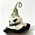 Handmade Crochet Colorful Pumpkin Devil Witch Bucket Hat Women Custom Leaf Ruffled Wizard Beanie Hat Cosplay Halloween Caps