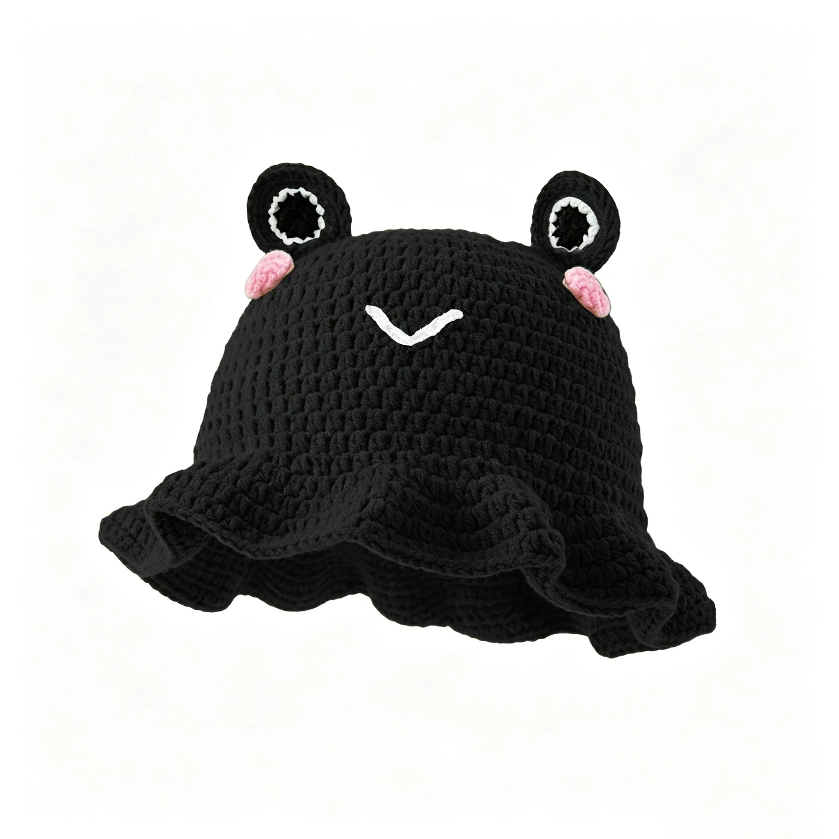Knotwild cartoon frog hand-crocheted knit fisherman hat
