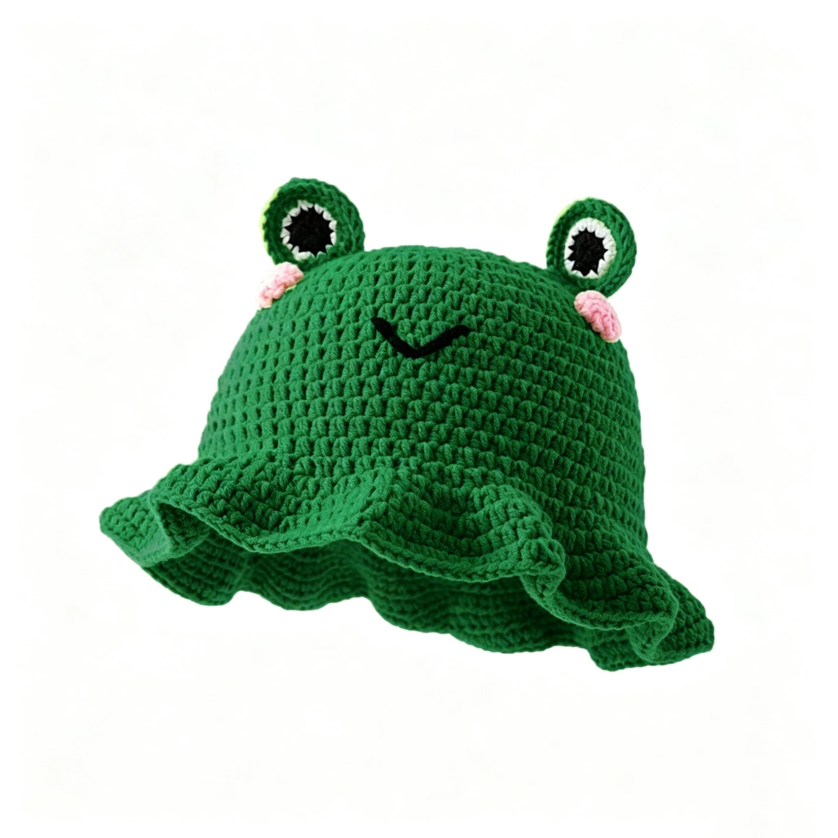 Knotwild cartoon frog hand-crocheted knit fisherman hat