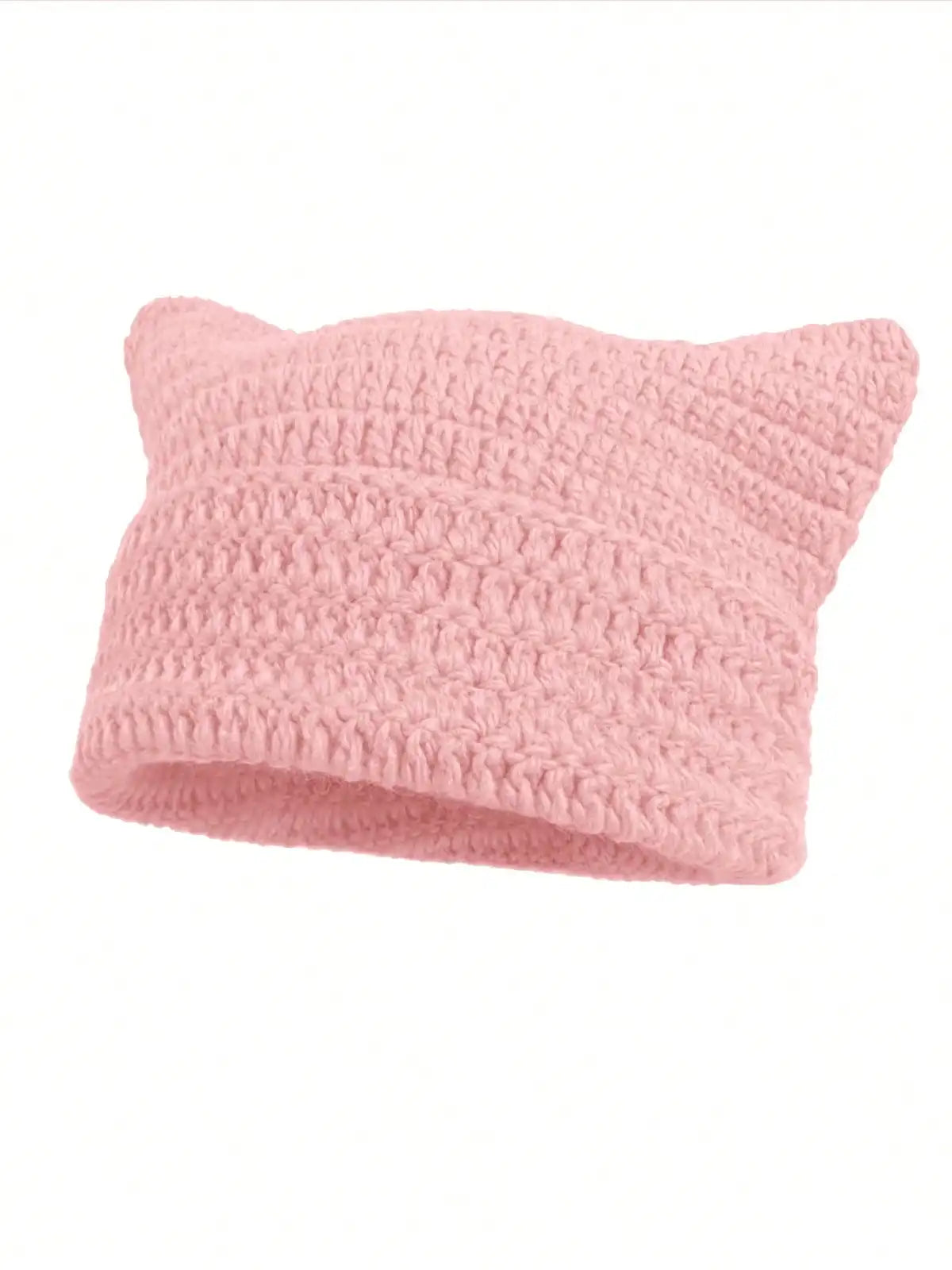 Knotwild warm cat ear striped punk Y2K crochet bucket hat