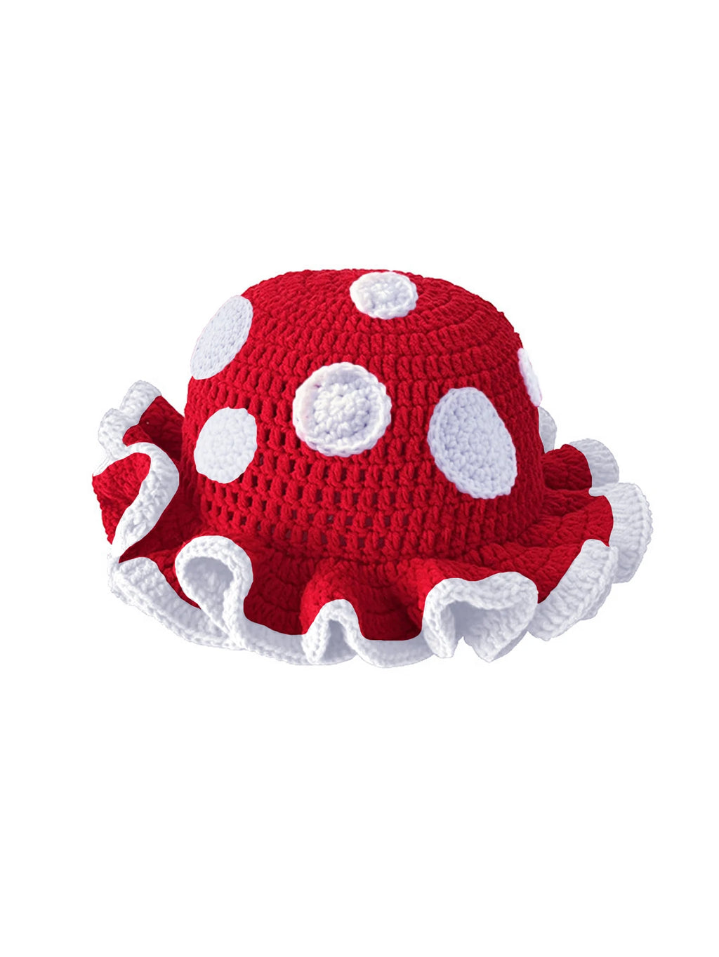 Knotwild red strawberry bohemian crochet fisherman hat