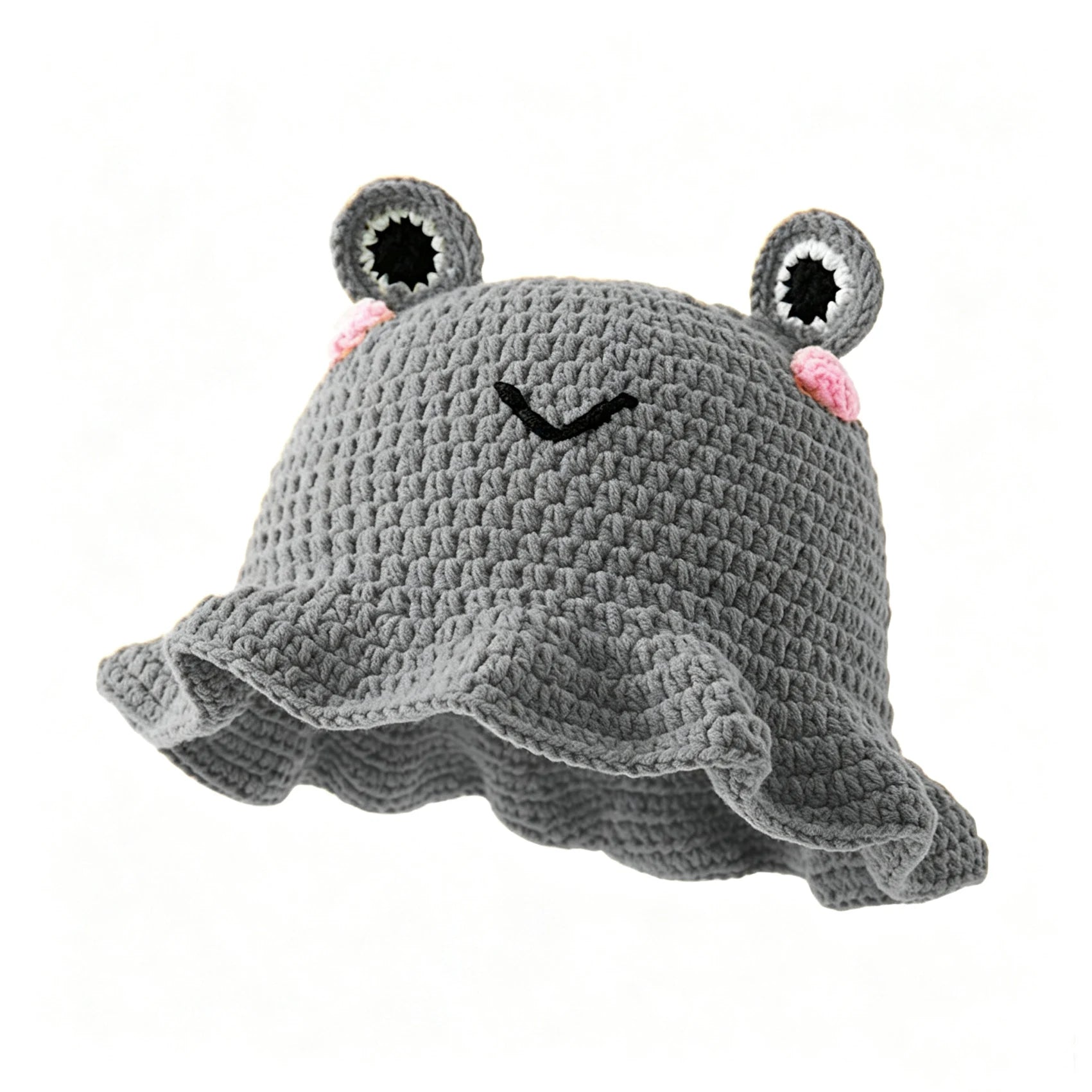 Knotwild cartoon frog hand-crocheted knit fisherman hat