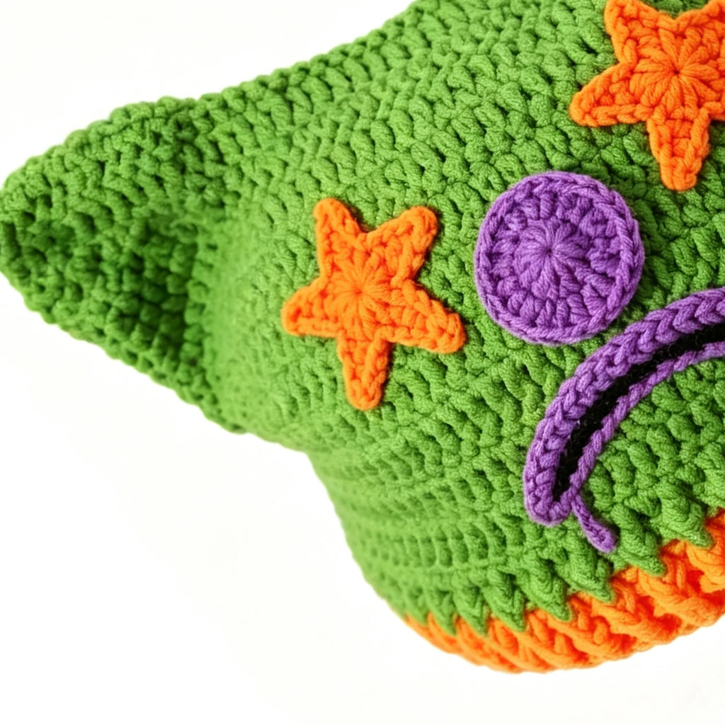Knotwild handmade crochet clown knit yarn hat for party