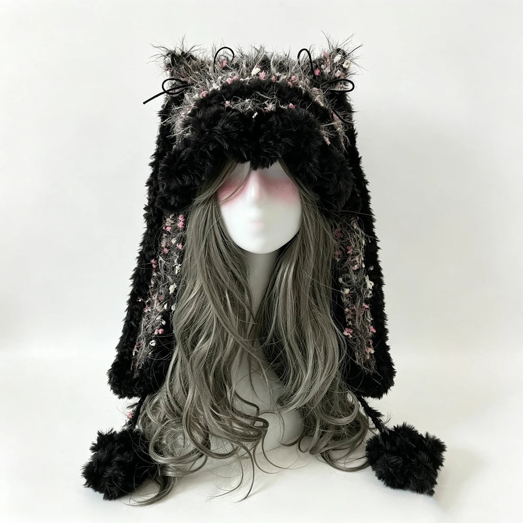 Knotwild Black Floral Bunny Ear Hat – view 3