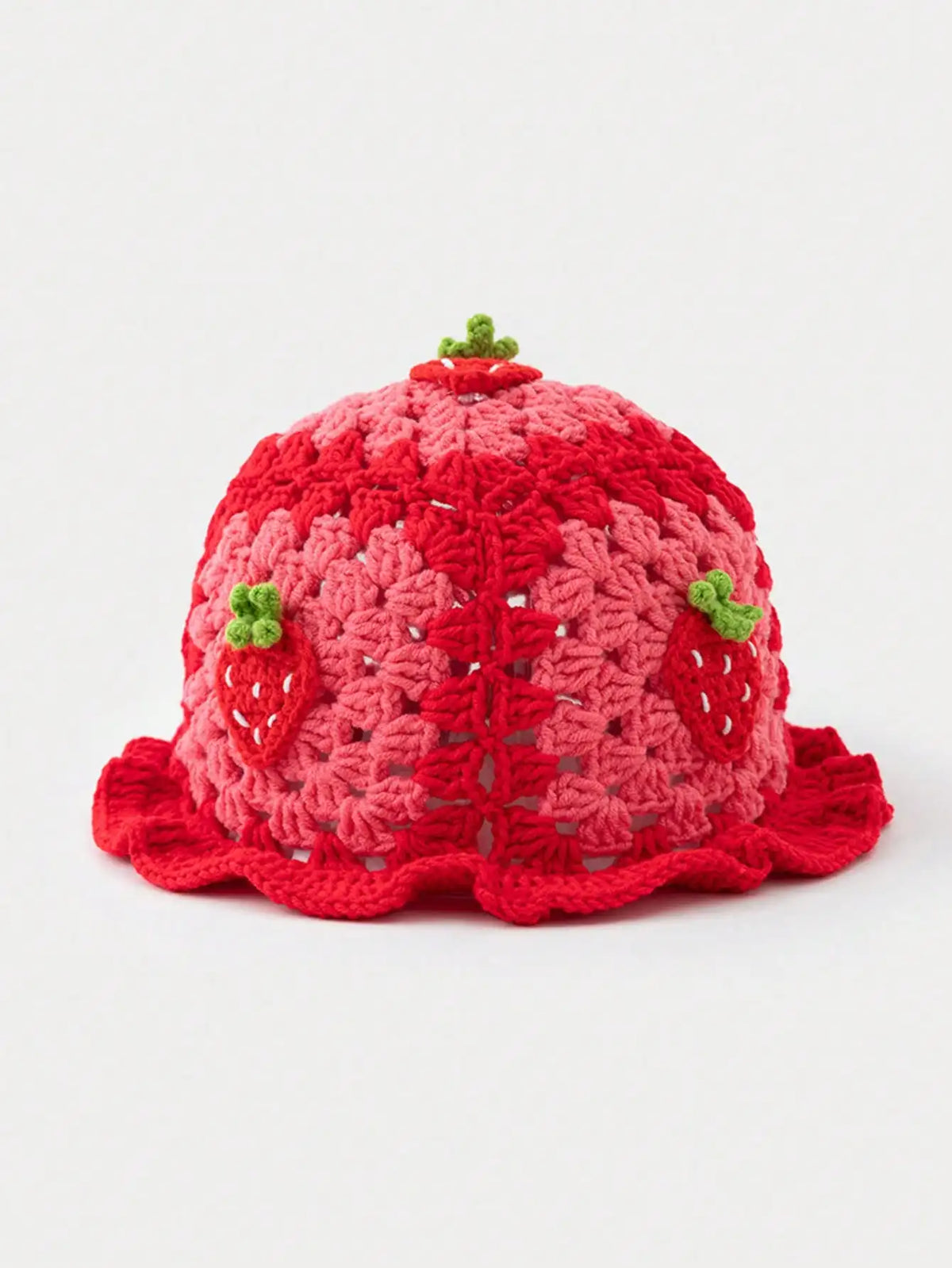 Knotwild red strawberry bohemian crochet fisherman hat