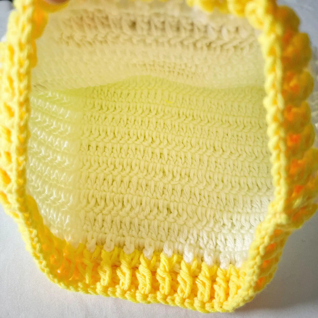 Knotwild white handmade crochet clown cat ear beanie
