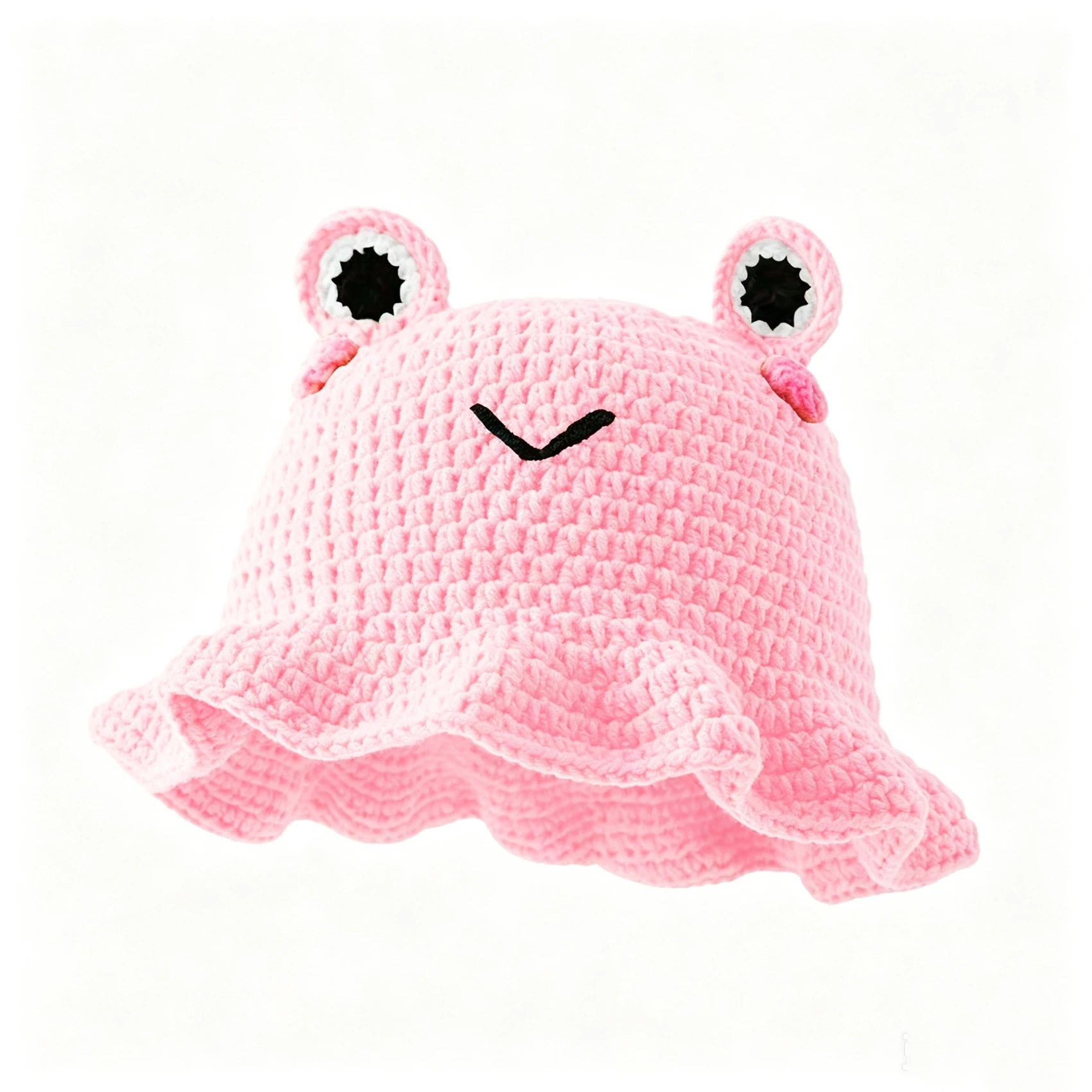 Knotwild cartoon frog hand-crocheted knit fisherman hat