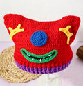 Knotwild handmade crochet clown knit yarn hat for party
