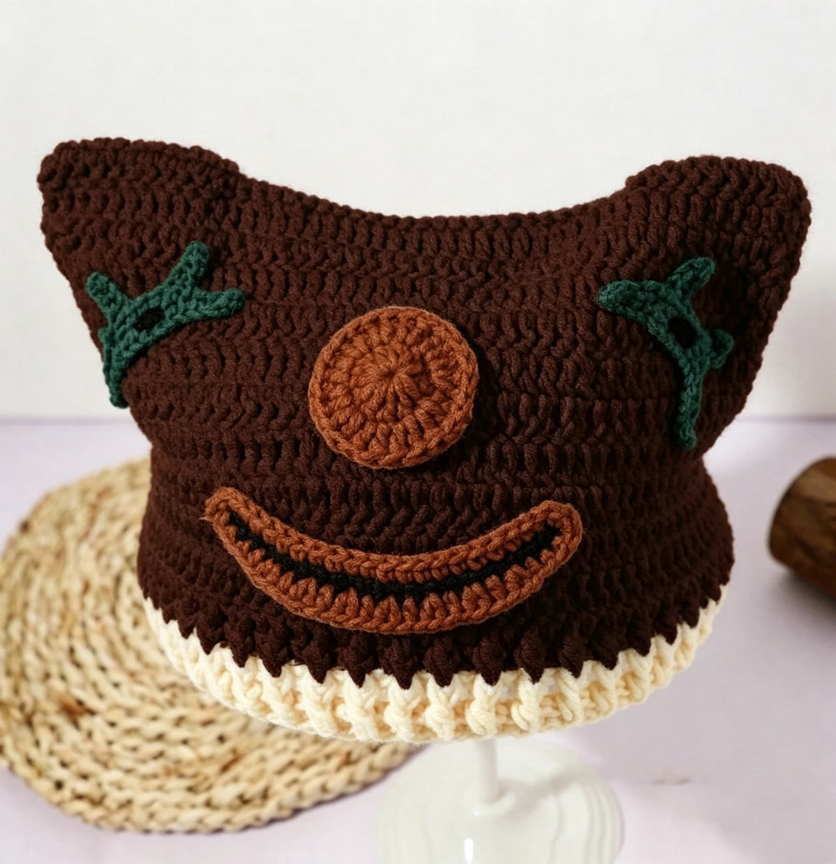 Knotwild handmade crochet clown knit yarn hat for party
