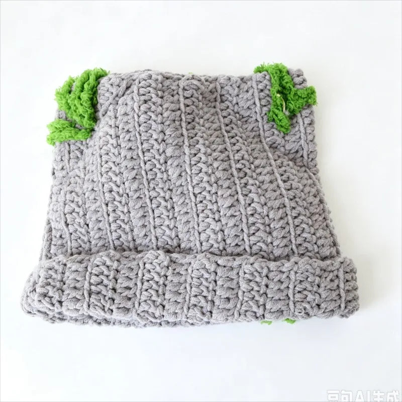 Handmade Colorful Cat Ear Hat Women Winter Custom Crochet Mushroom Decor Knitted Beanie Men Warm Funny Casual Cosplay Caps Girls
