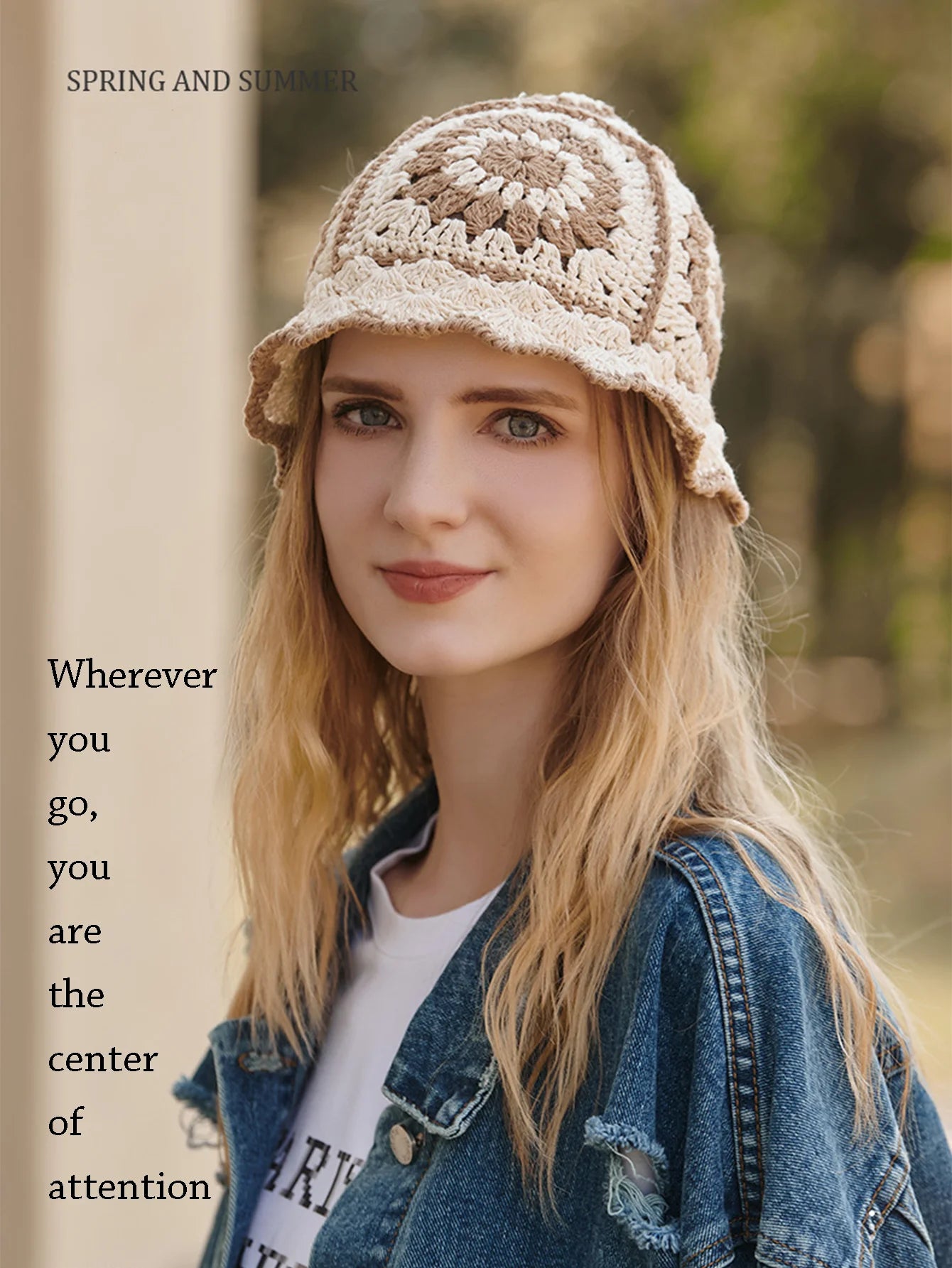 Knotwild handmade crochet flower patchwork Y2K bucket hat