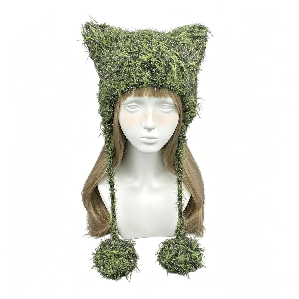 Knotwild Black Green Cat Ear Beanie – view 2