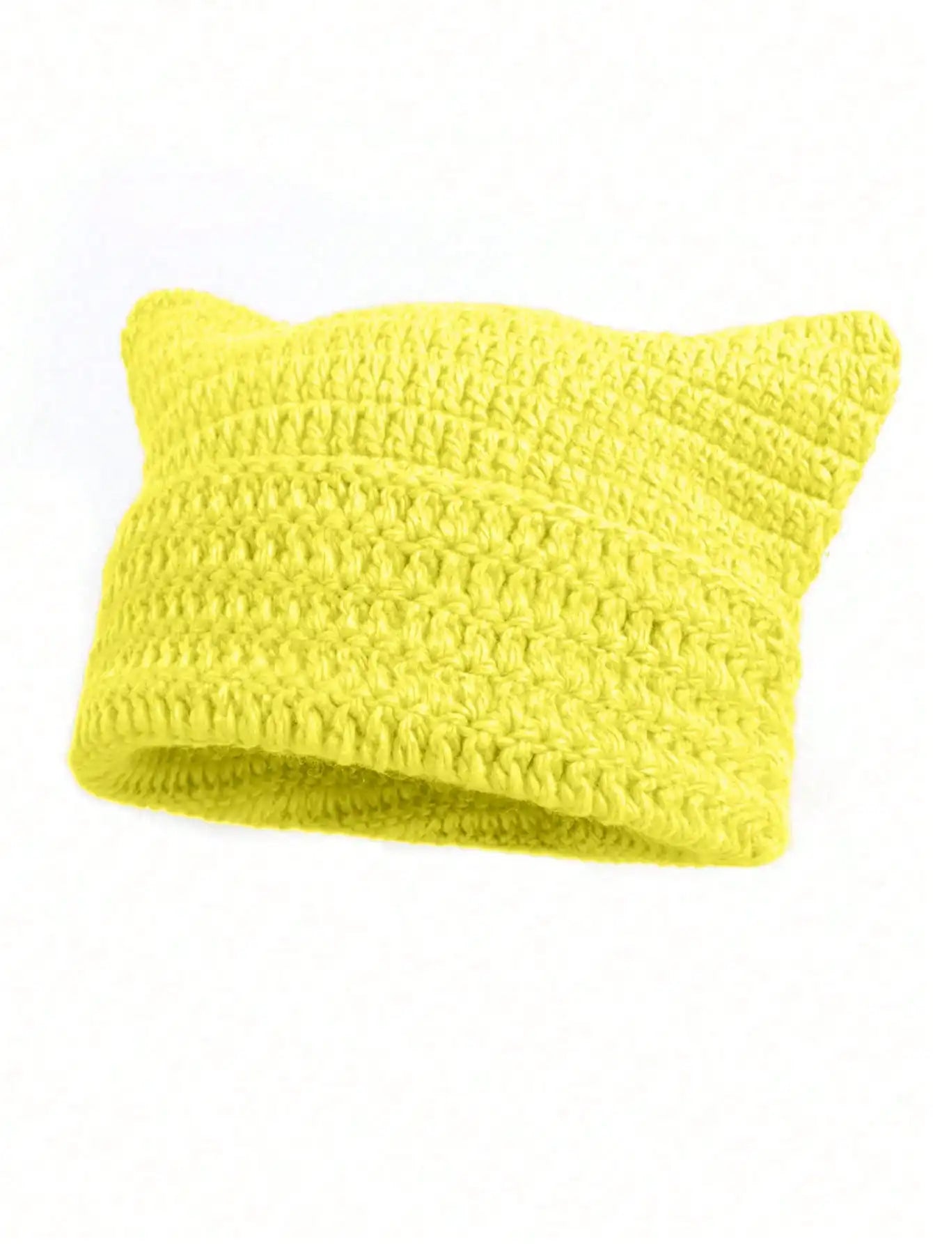 Knotwild warm cat ear striped punk Y2K crochet bucket hat