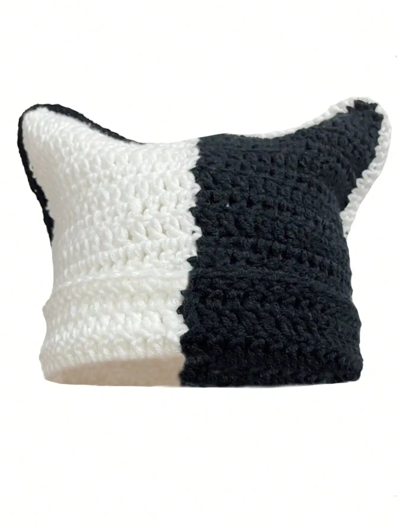 Knotwild warm cat ear striped punk Y2K crochet bucket hat