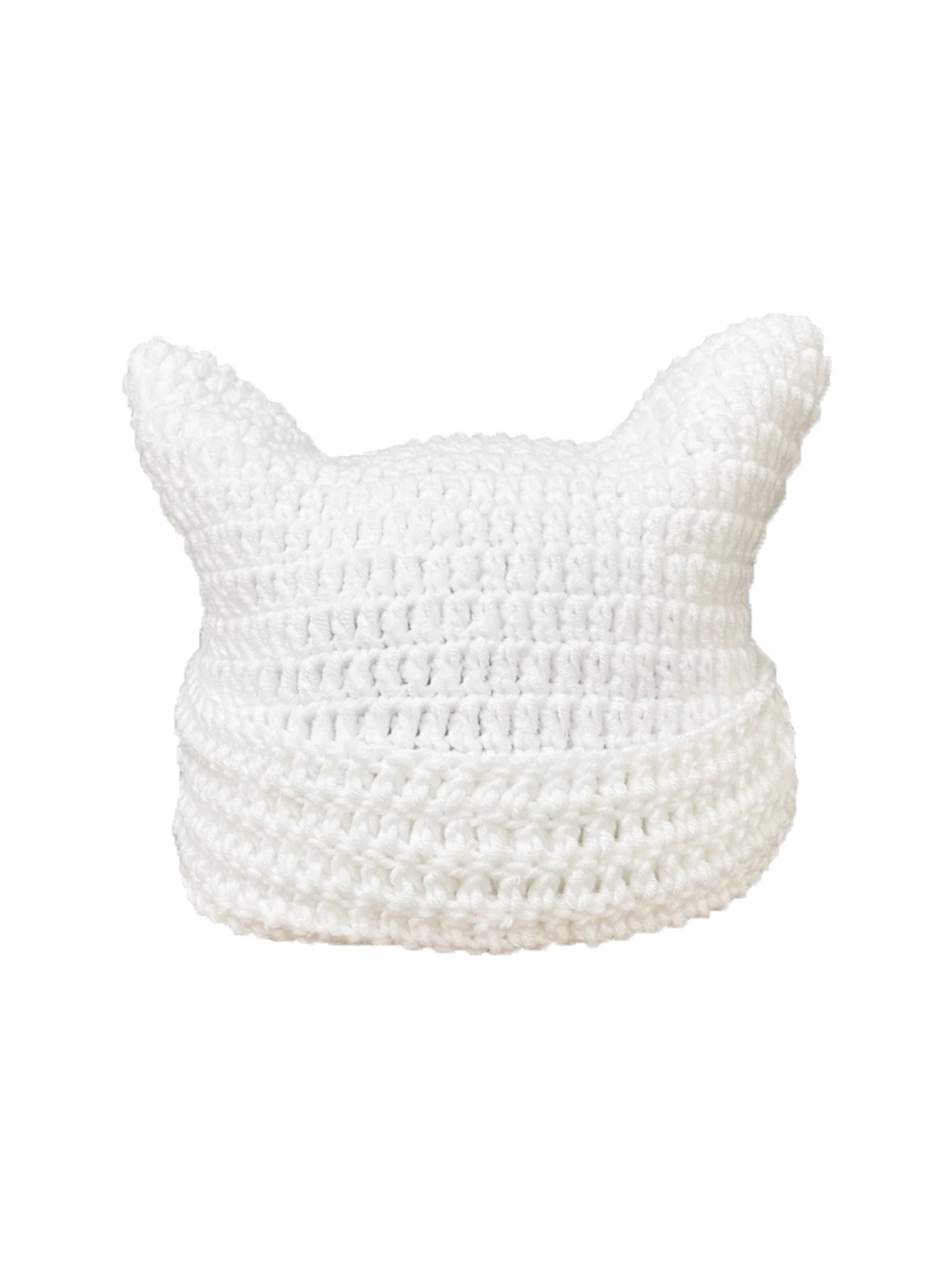 Knotwild warm cat ear striped punk Y2K crochet bucket hat