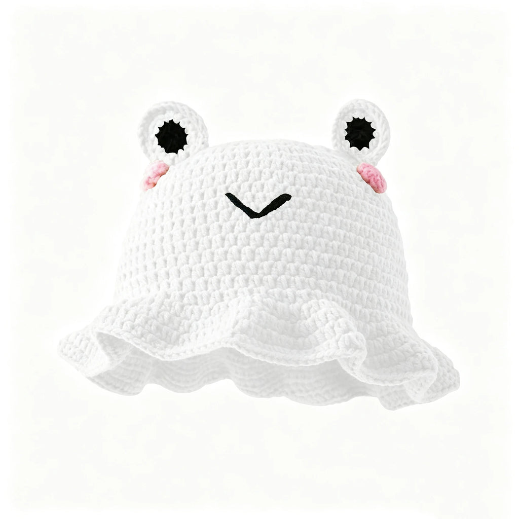 Knotwild cartoon frog hand-crocheted knit fisherman hat