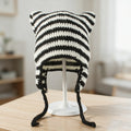 Knotwild striped cat ear crochet earflap winter beanie