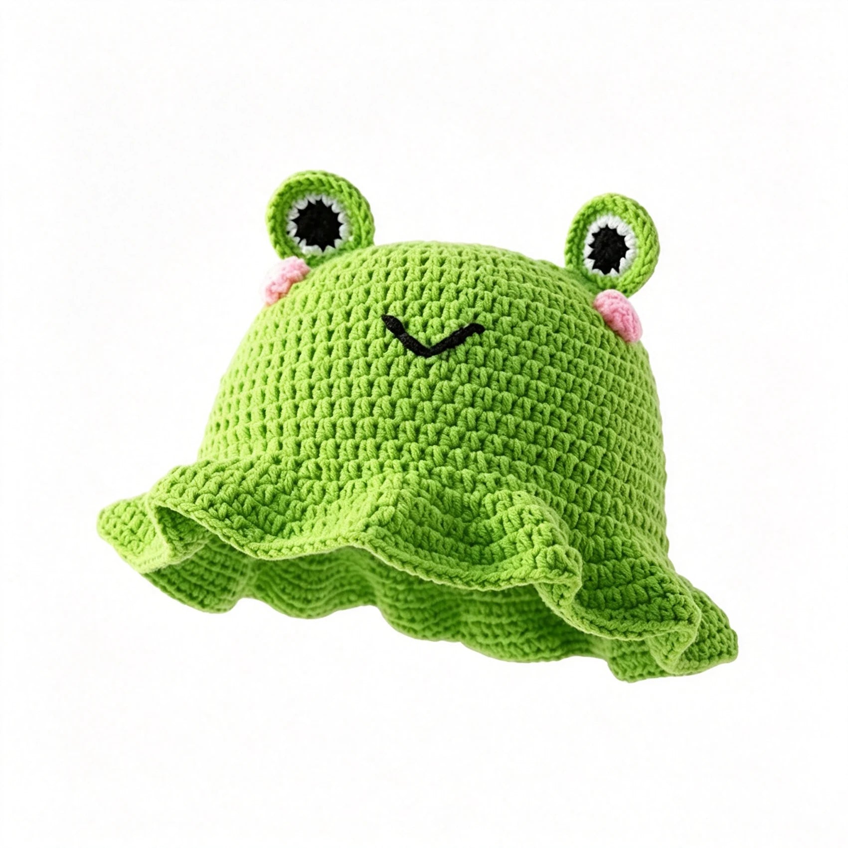 Knotwild cartoon frog hand-crocheted knit fisherman hat