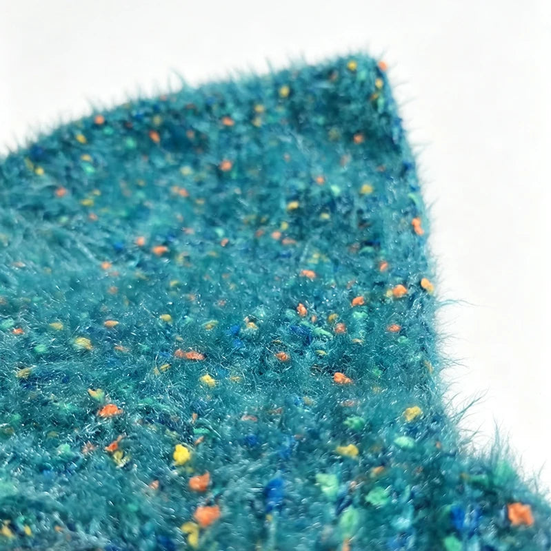 Handmade Blue Balaclava Hat Women Winter Custom Crochet Plush Flower Charm Knitted Warm Beanie Girl Fairycore Casual Kawaii Cap