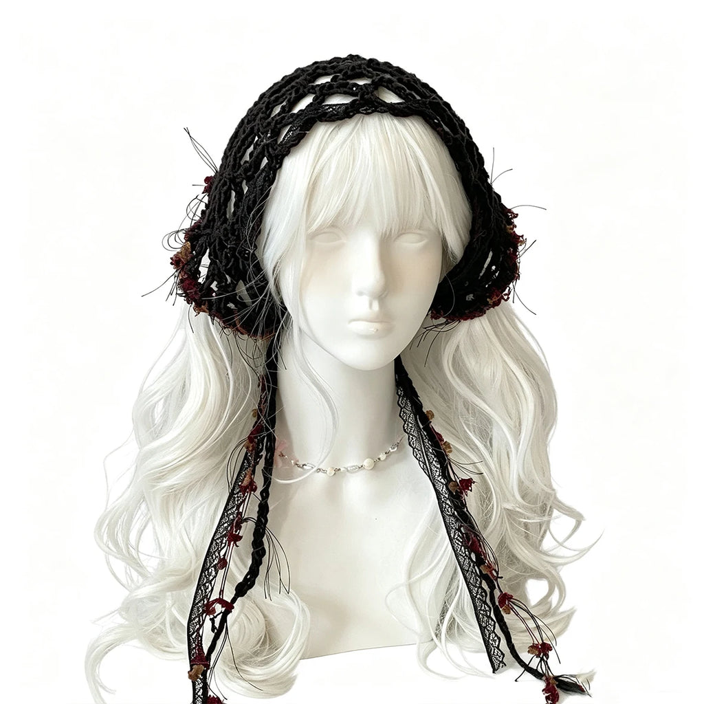 Knotwild Black Openwork Lace Headband
