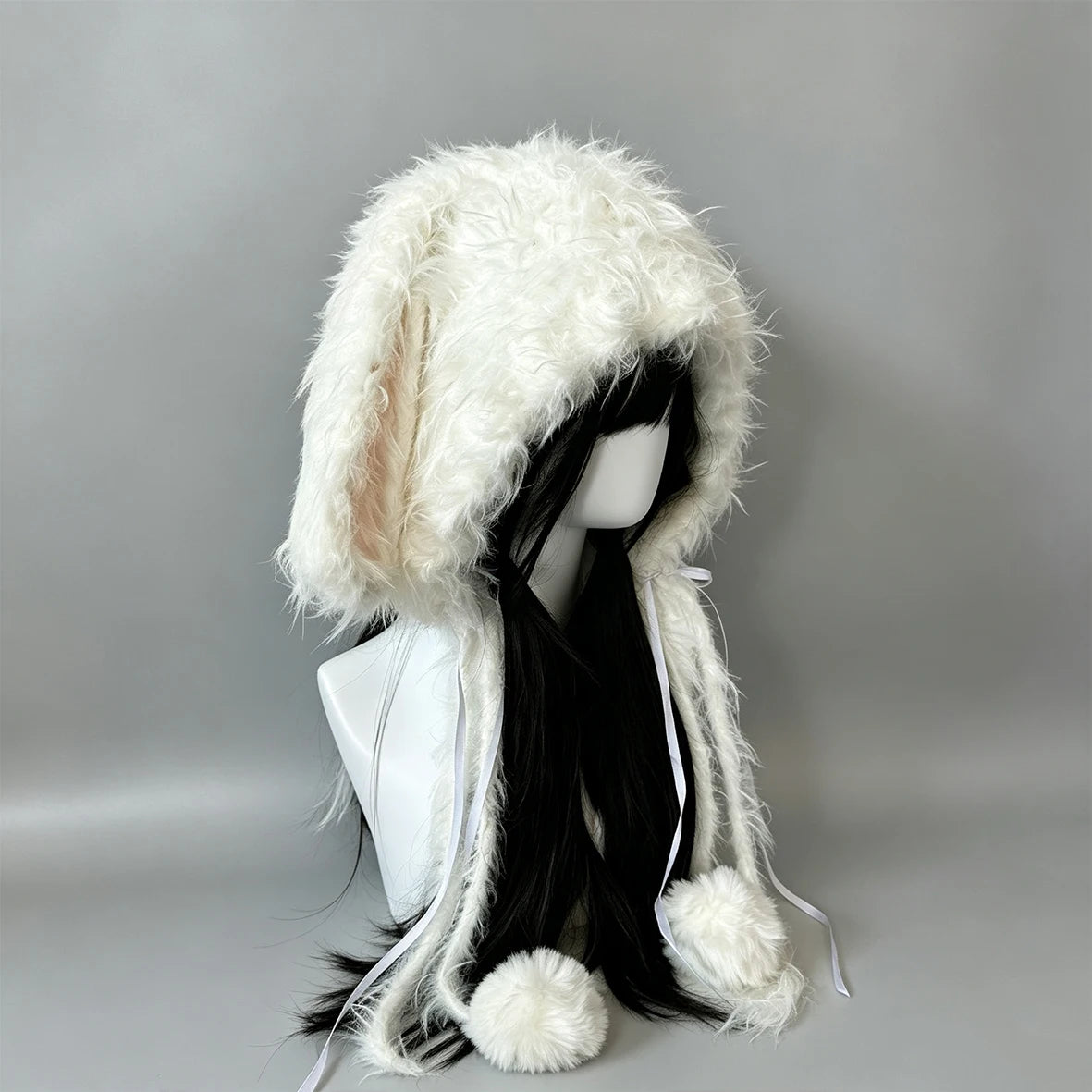 Knotwild White Black Bunny Ear Hood – view 3