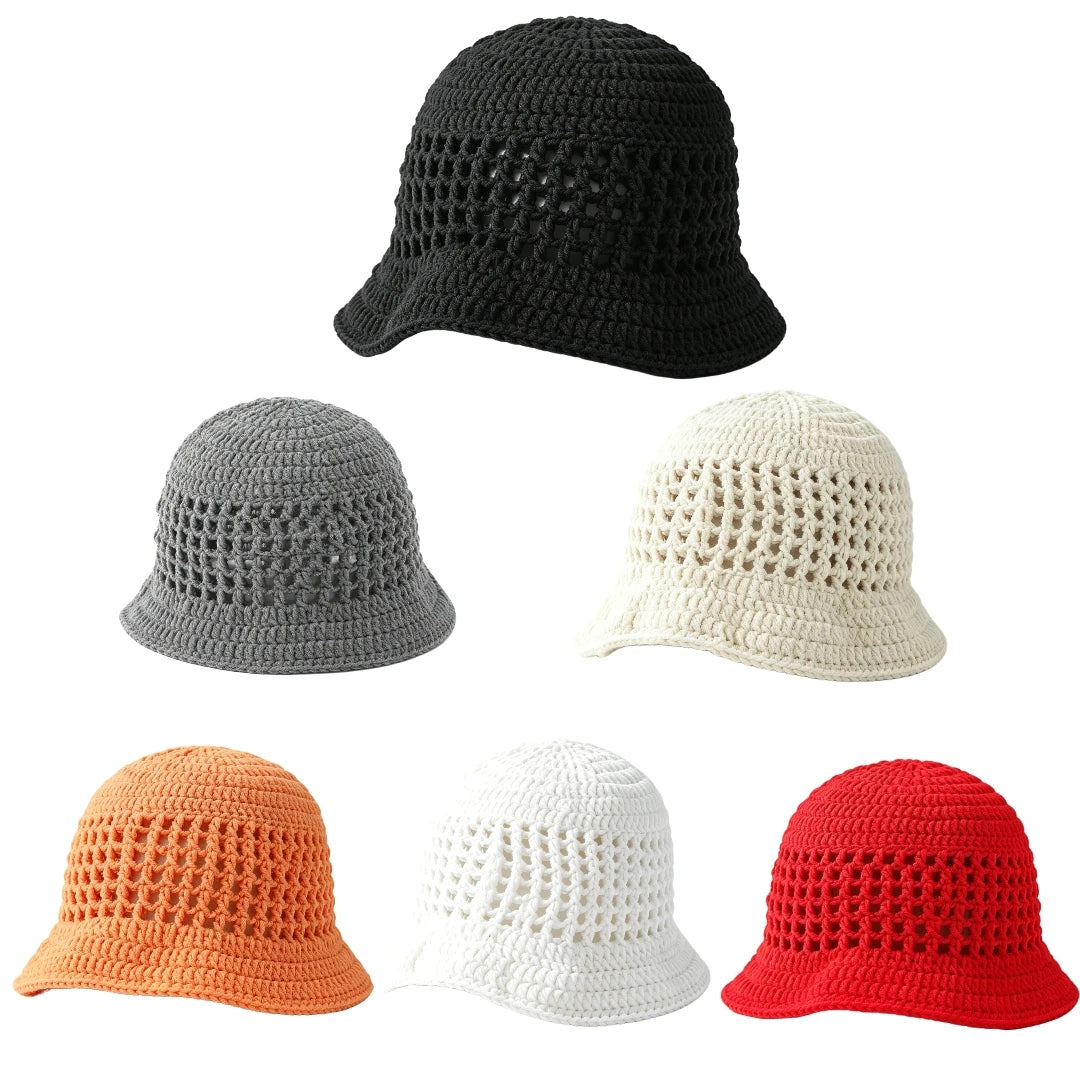 Knotwild crochet hollow-out foldable UV sun bucket hat