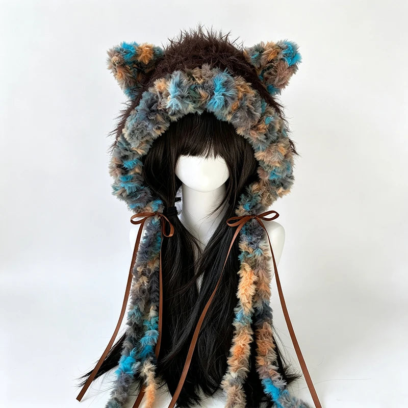 Knotwild Mottled Brown Cat Ear Hood – view 3