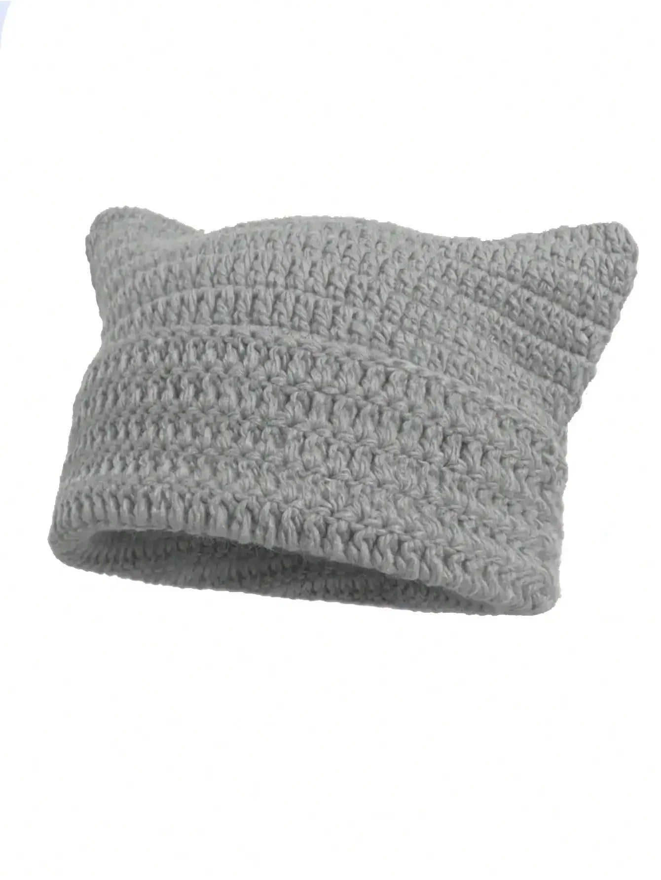Knotwild warm cat ear striped punk Y2K crochet bucket hat