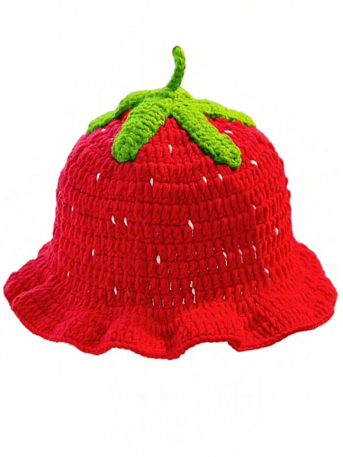 Knotwild red strawberry bohemian crochet fisherman hat