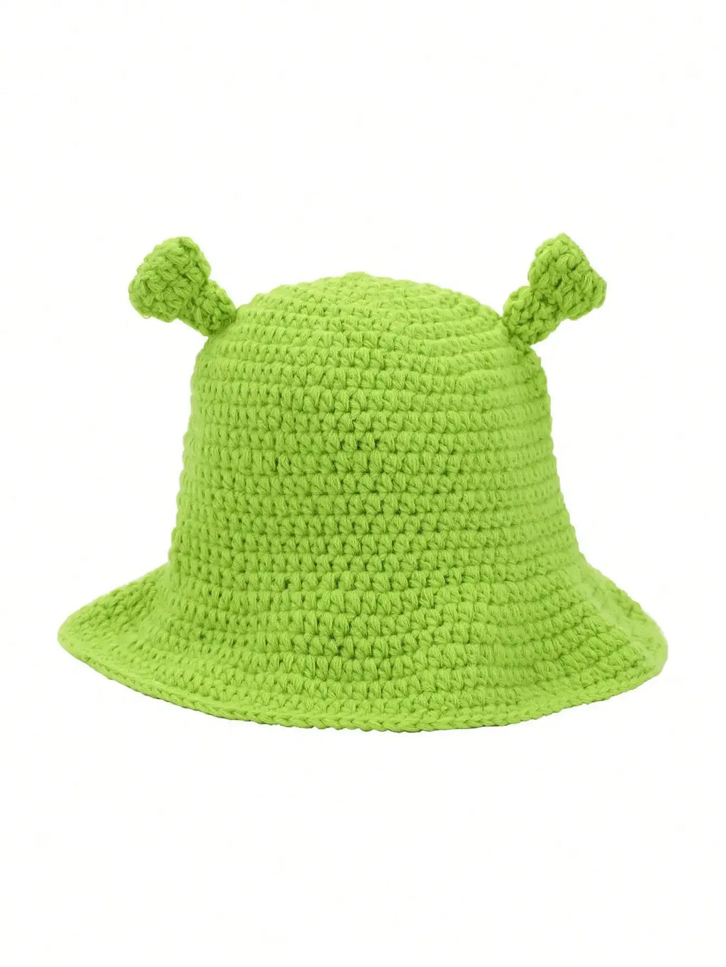 Knotwild hand-crocheted green-eared monster balaclava hat