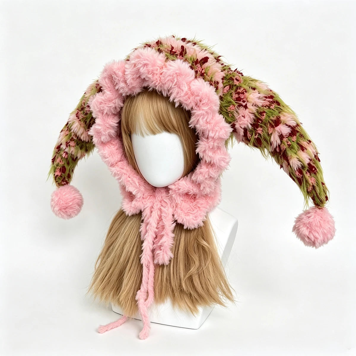 Knotwild Pink Floral Jester Bunny Hood – view 4