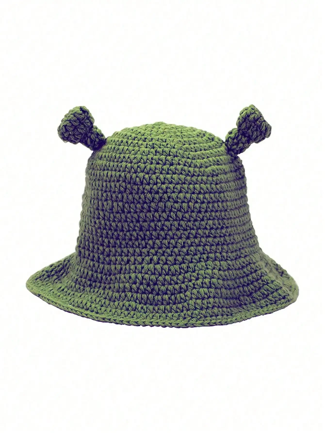 Knotwild hand-crocheted green-eared monster balaclava hat