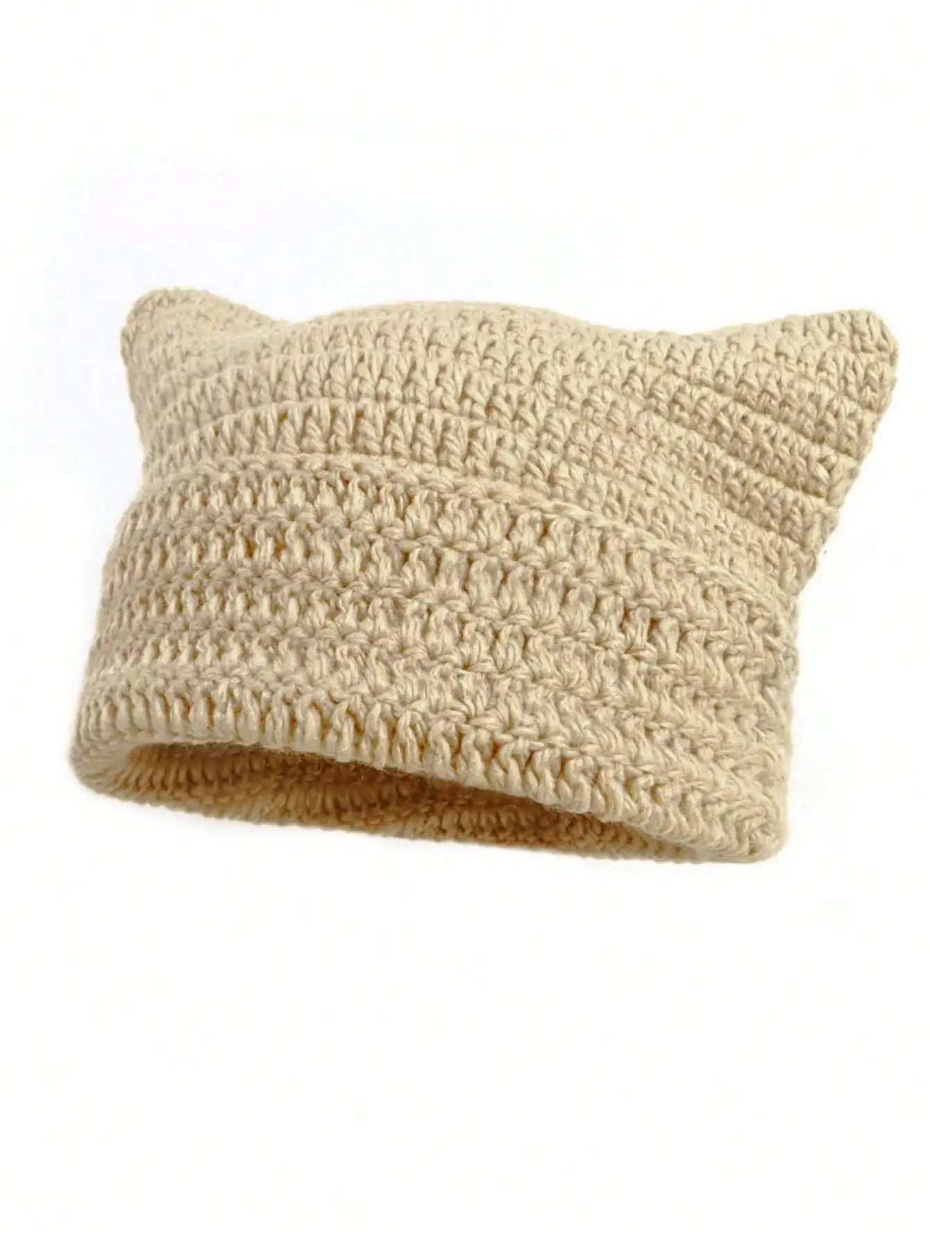Knotwild warm cat ear striped punk Y2K crochet bucket hat
