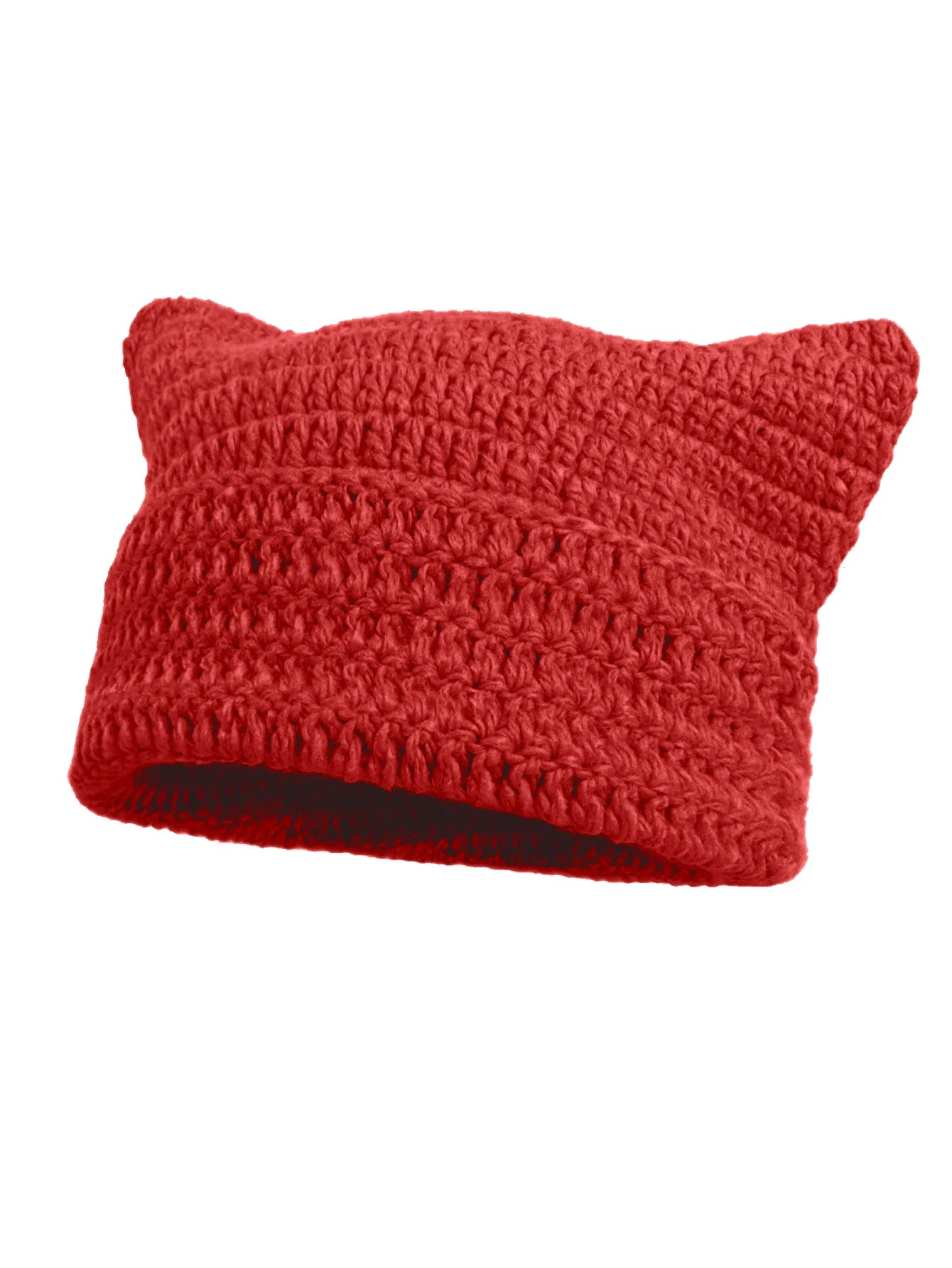 Knotwild warm cat ear striped punk Y2K crochet bucket hat